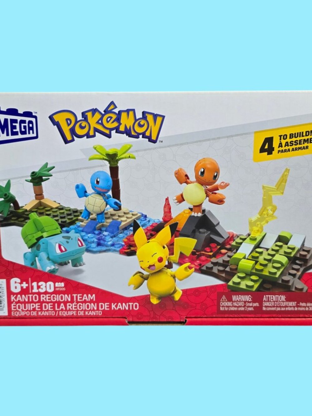 MEGA Pokémon Building Toy Kit Kanto Region Team with 4 Figures (130 Pieces)